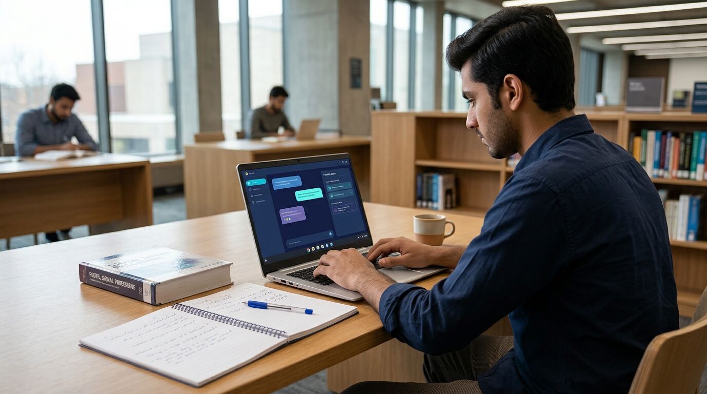 AI-assisted studying with learning materials and practice questions